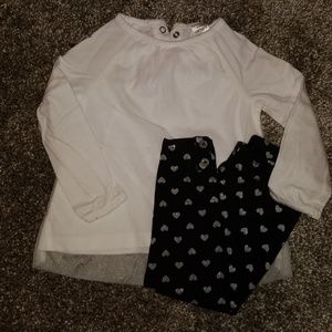 Carters Size 18mo Heart Legging/Shirt Outfit